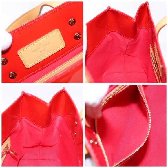 LOUIS VUITTON Monogram Vernis Reade PM Hand Bag Red Rouge M91088 LV Auth 141879 - Picture 15 of 16